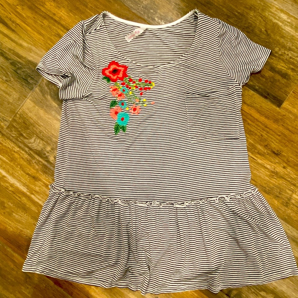 Embroidered peplum top